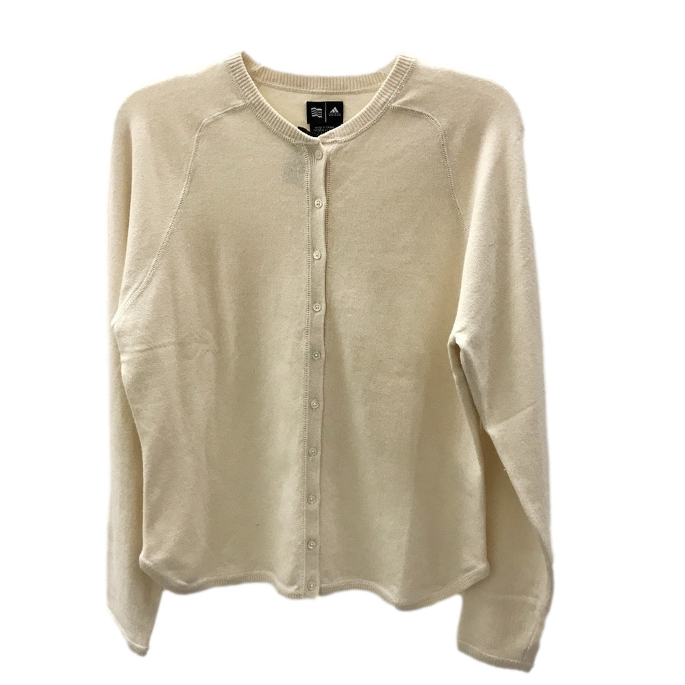 Adidas Cream Silk Button Up Cardigan